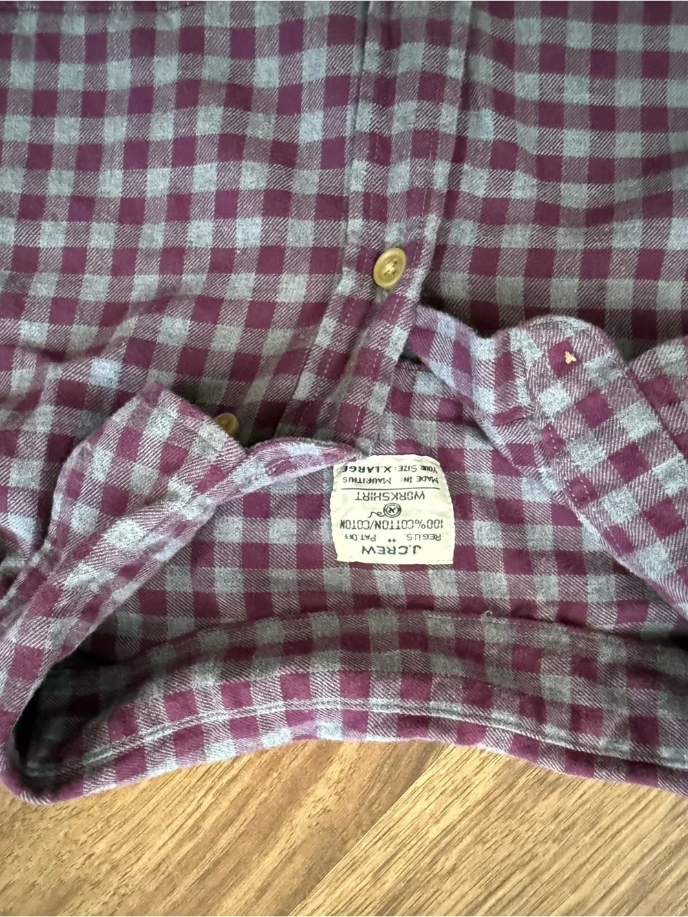 J. Crew Men's Purple and Gray Plaid Button-Down Shirt